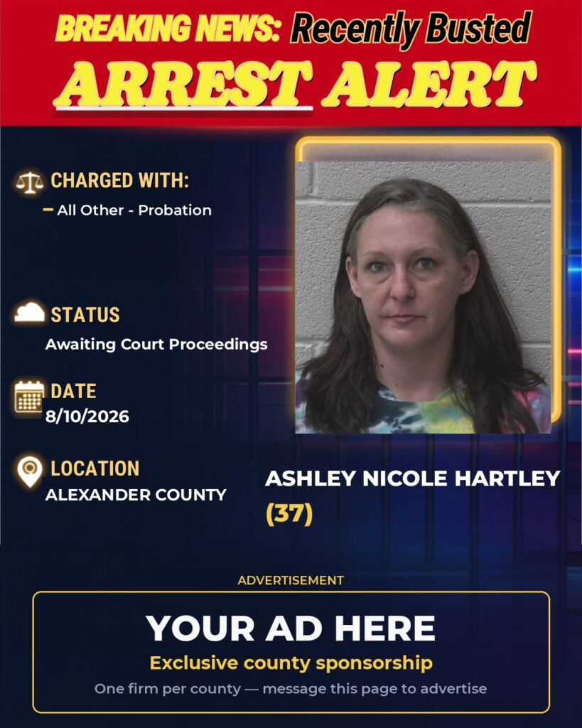 Arrest report — ASHLEY NICOLE HARTLEY
