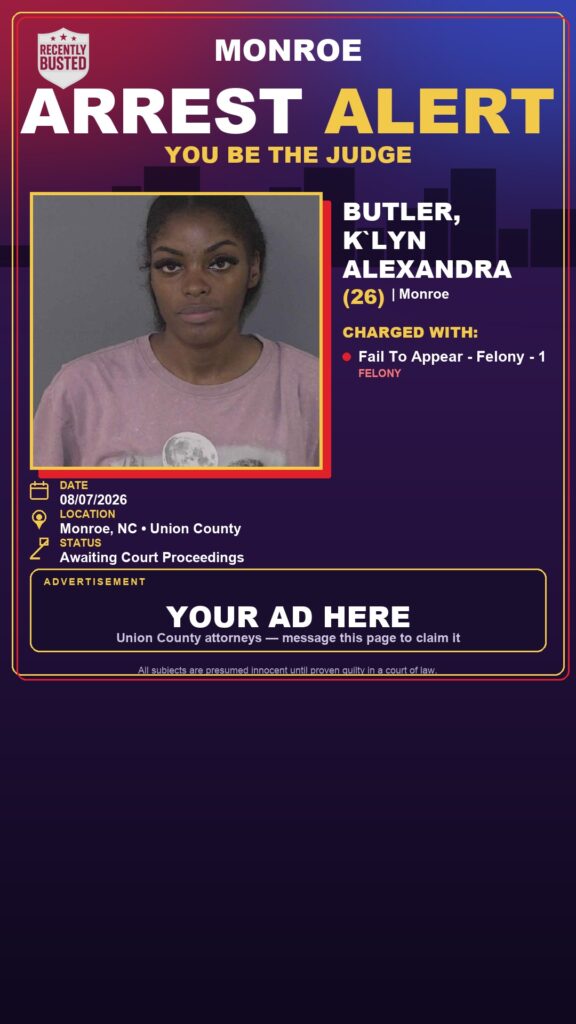 Arrest report — BUTLER, K`LYN ALEXANDRA