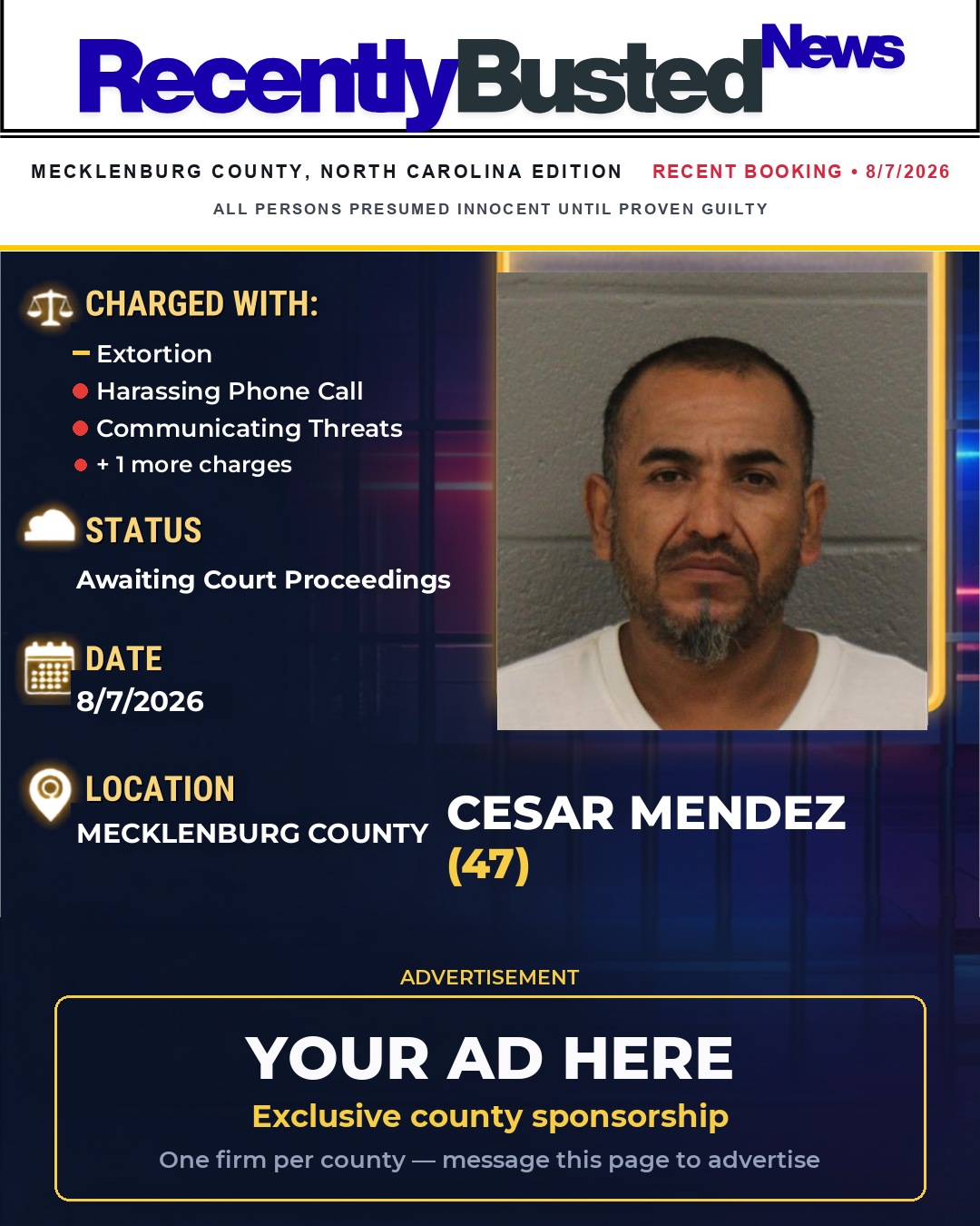 Arrest report - CESAR MENDEZ