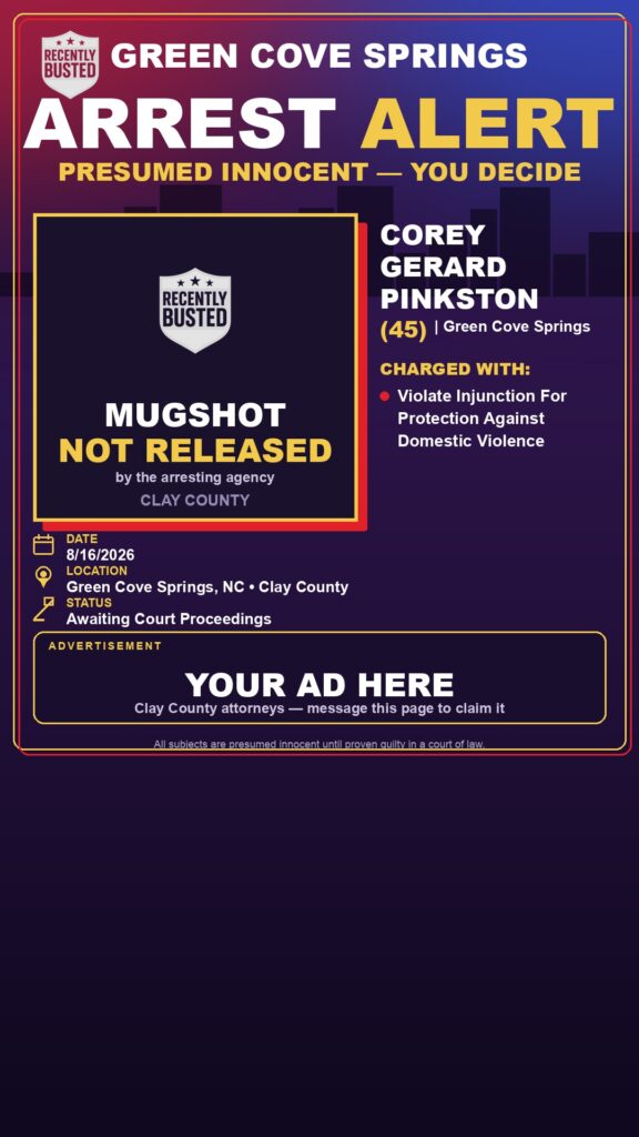 Arrest report — COREY GERARD PINKSTON