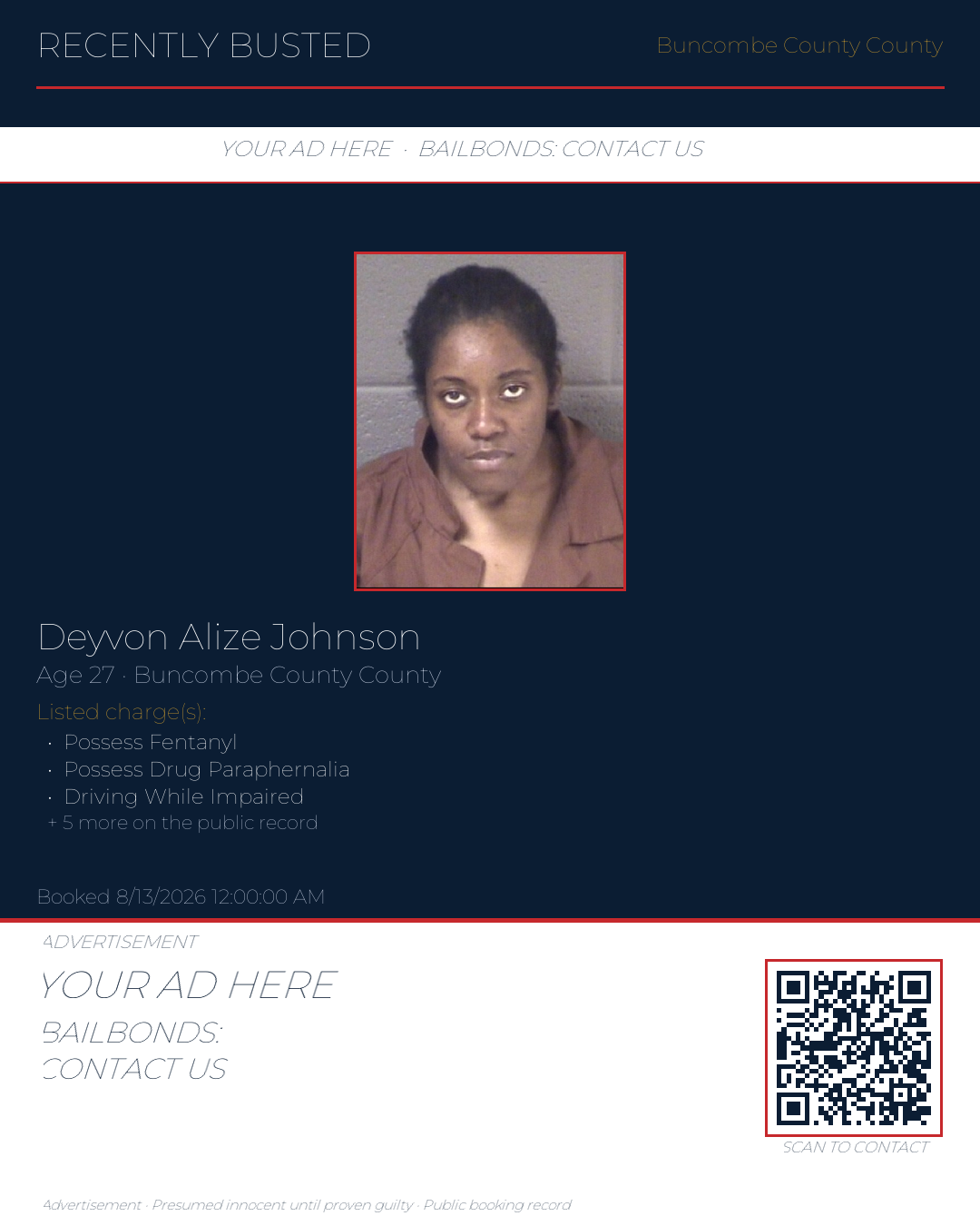 Arrest report - DEYVON ALIZE JOHNSON
