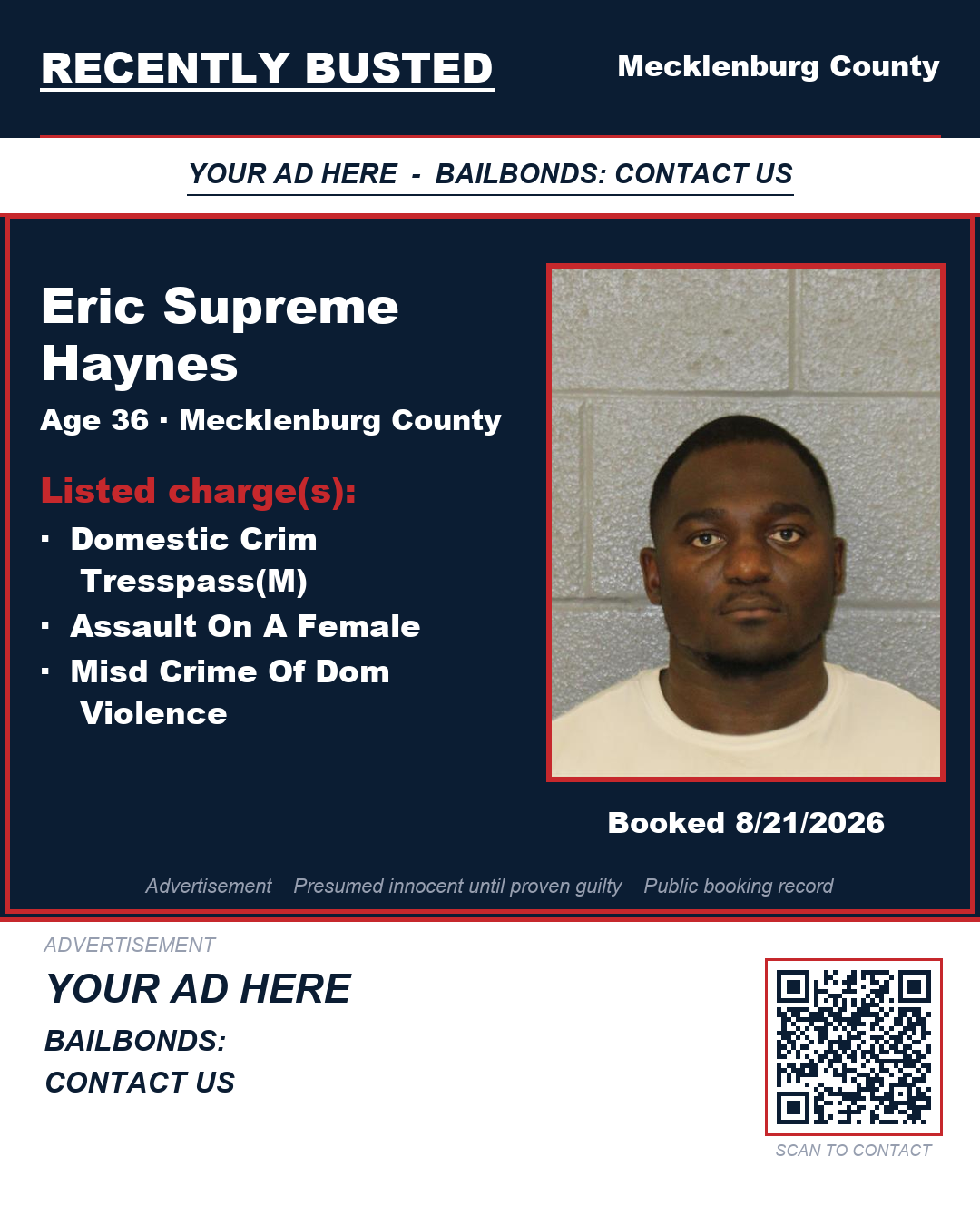 Arrest report - ERIC SUPREME HAYNES