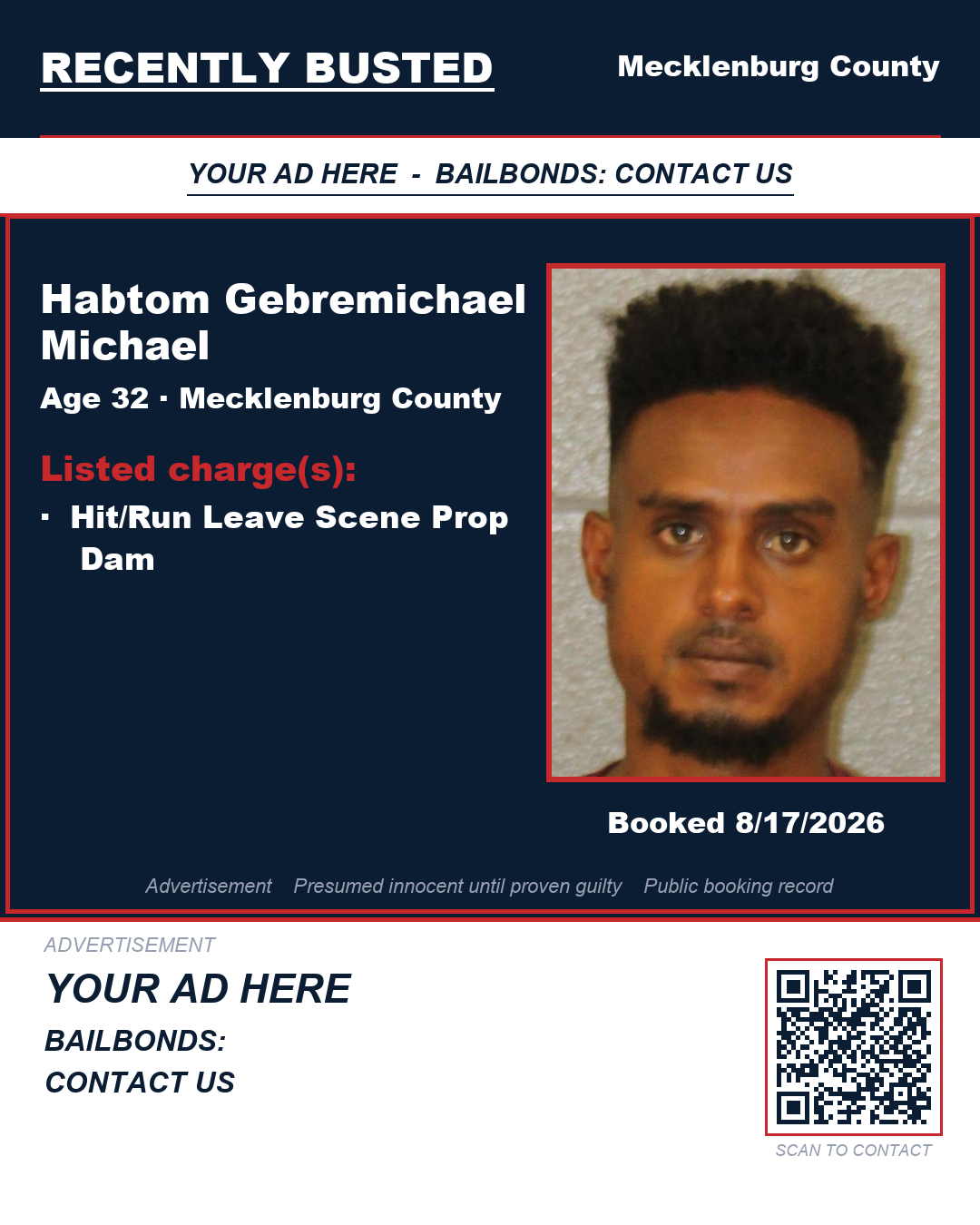 Arrest report - HABTOM GEBREMICHAEL MICHAEL