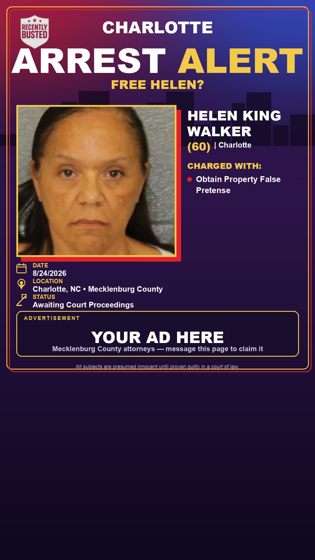 Arrest report - HELEN KING WALKER