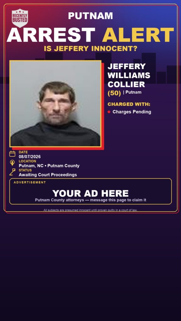 Jeffery Williams Collier — arrest record card, Florida Crime
