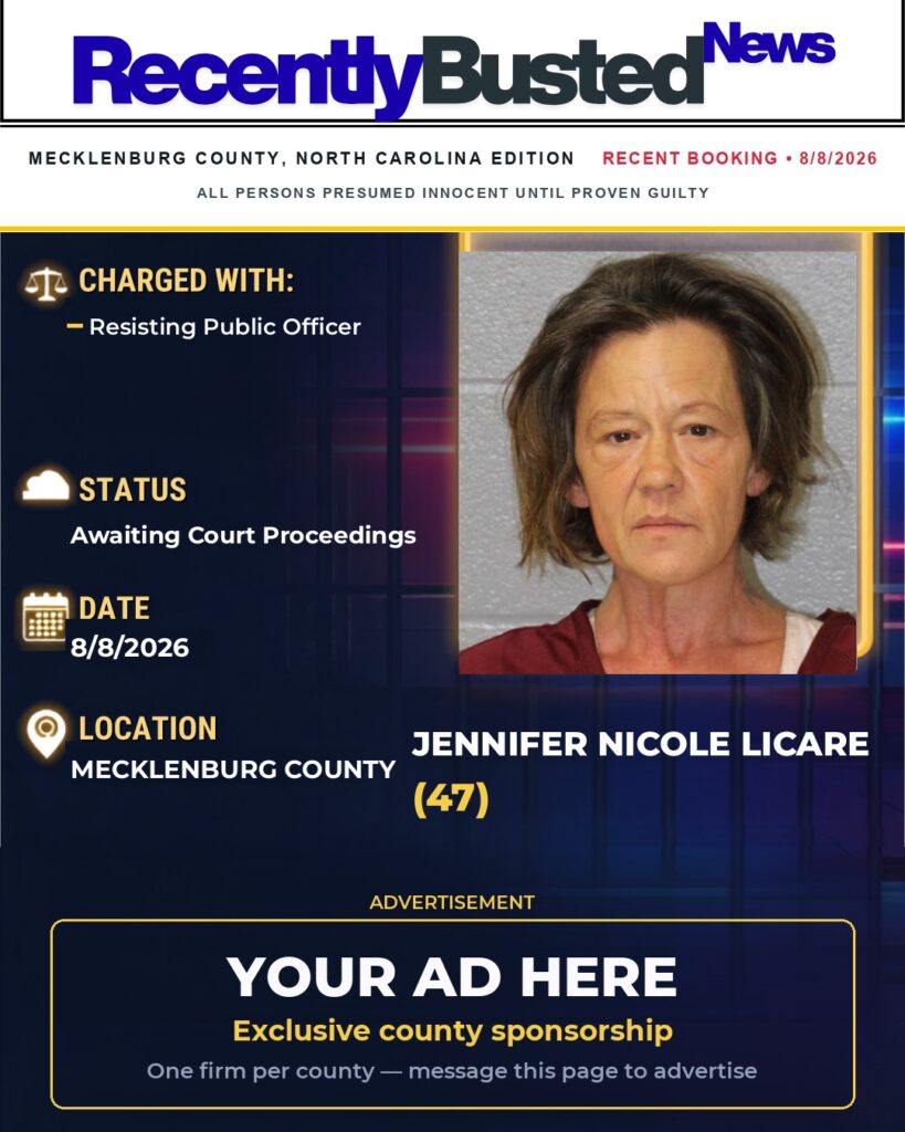 Arrest report — JENNIFER NICOLE LICARE
