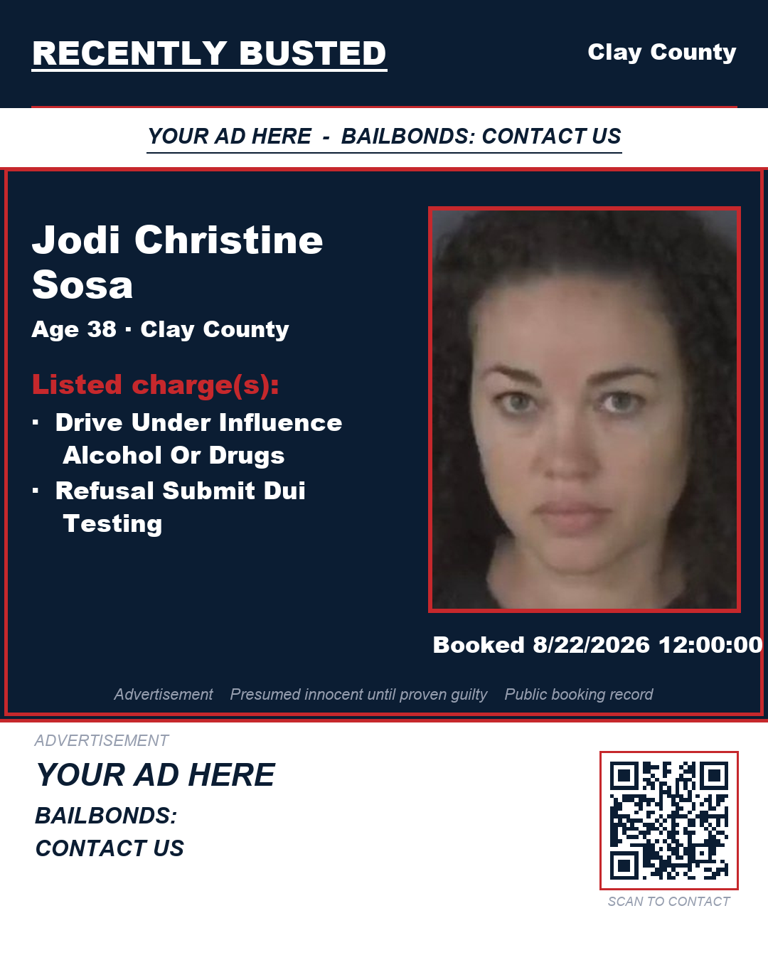 Arrest report - JODI CHRISTINE SOSA