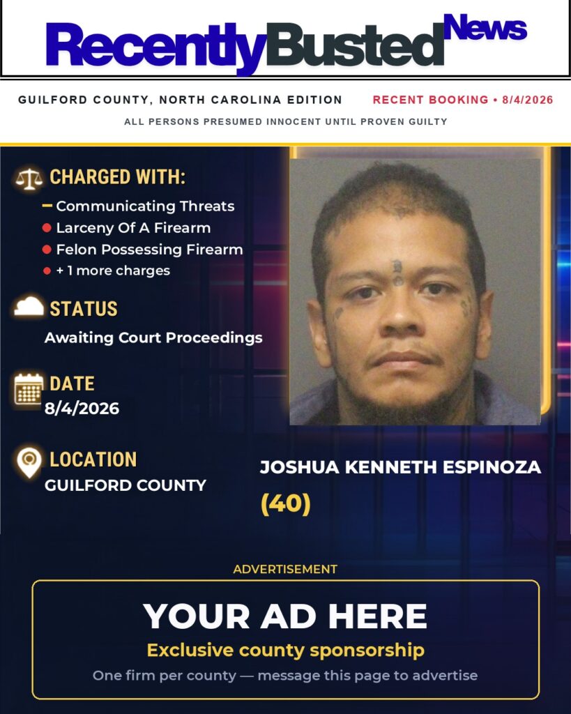 Arrest report — JOSHUA KENNETH ESPINOZA