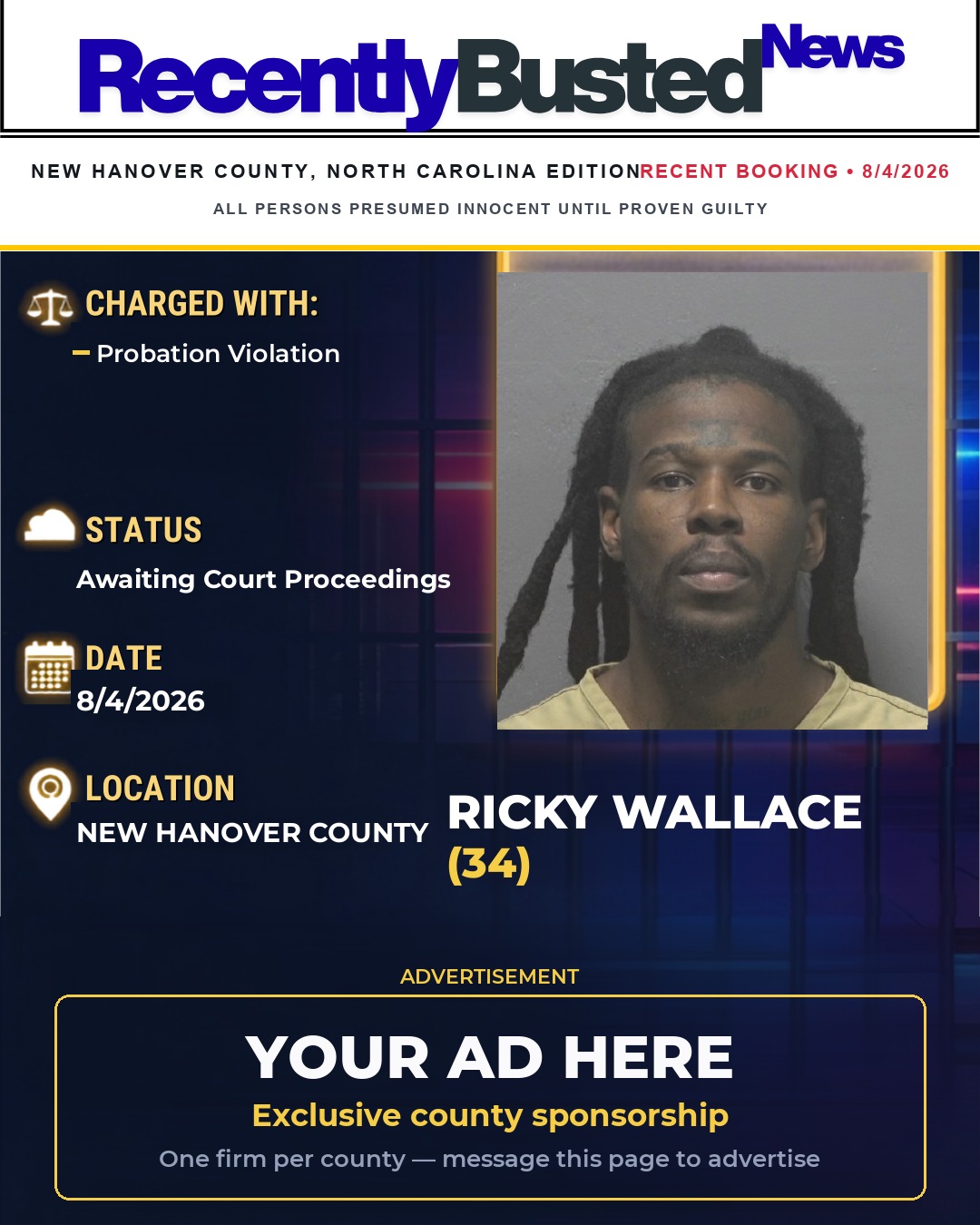 Arrest report - RICKY WALLACE