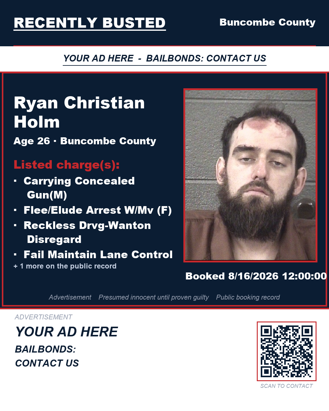 Arrest report - RYAN CHRISTIAN HOLM