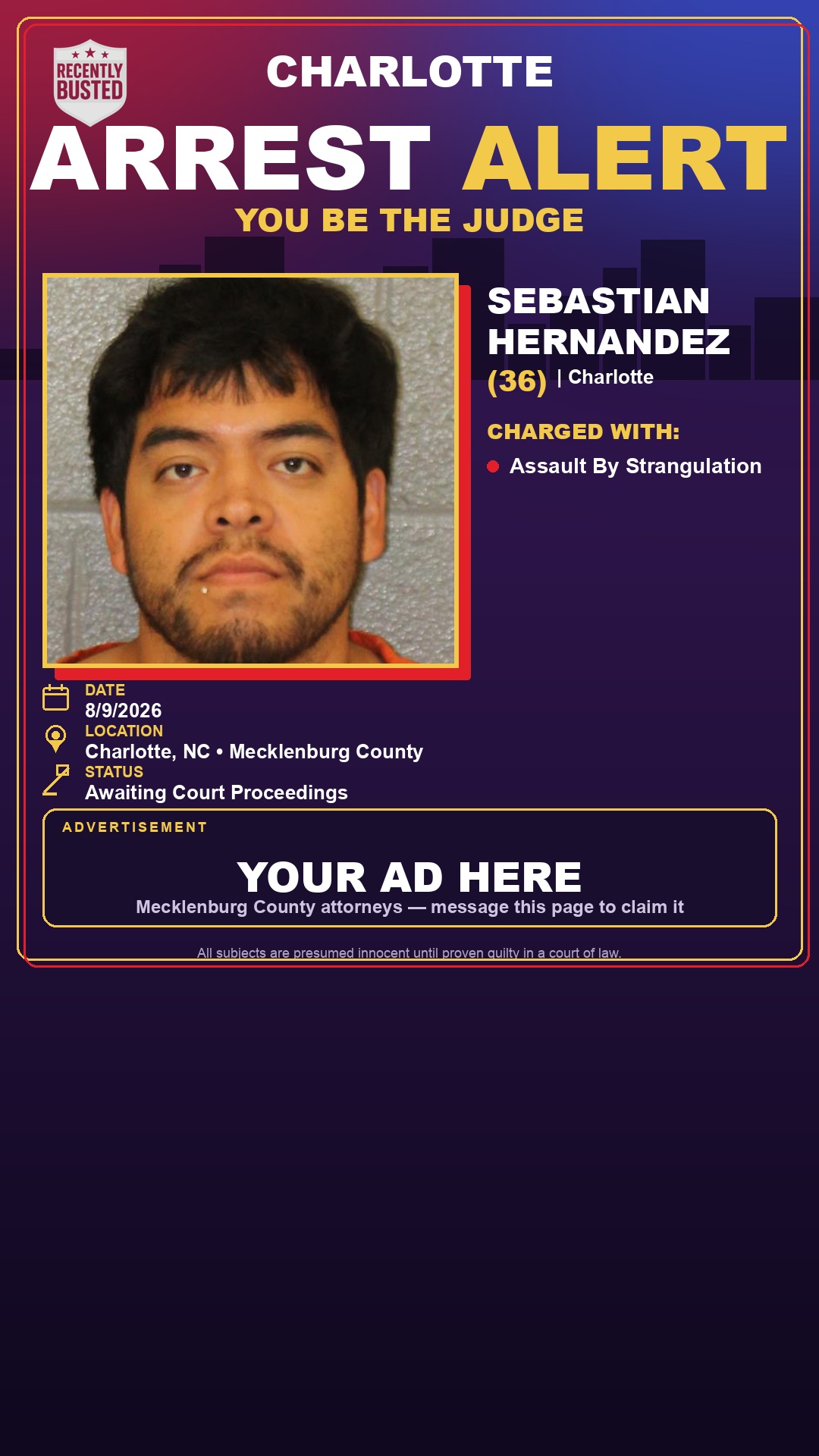 Arrest report - SEBASTIAN HERNANDEZ