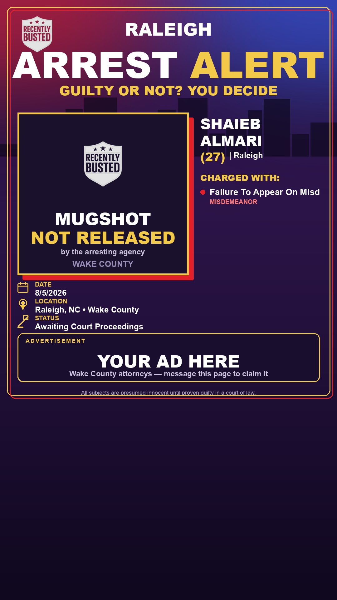 Arrest report - SHAIEB ALMARI