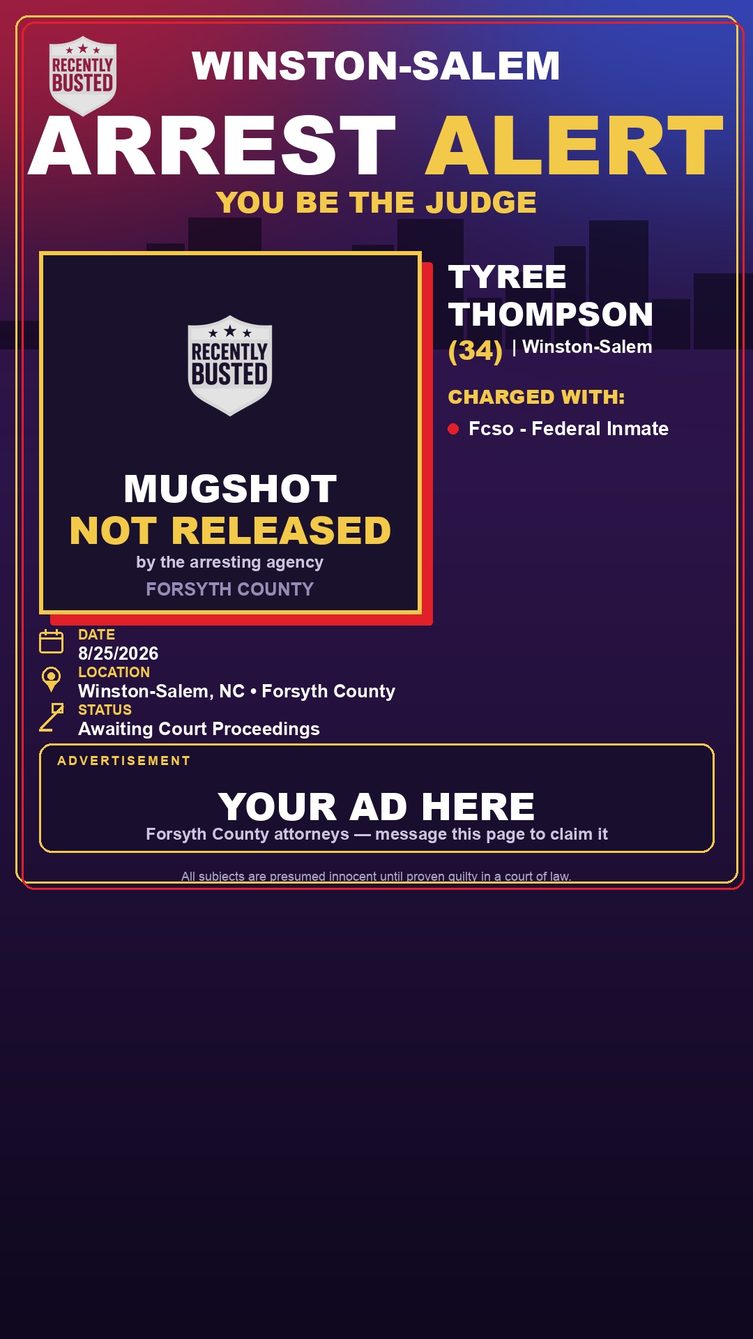 Arrest report - TYREE THOMPSON