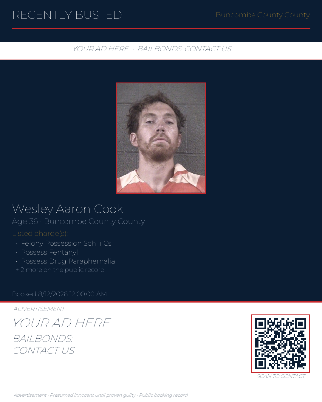 Arrest report - WESLEY AARON COOK