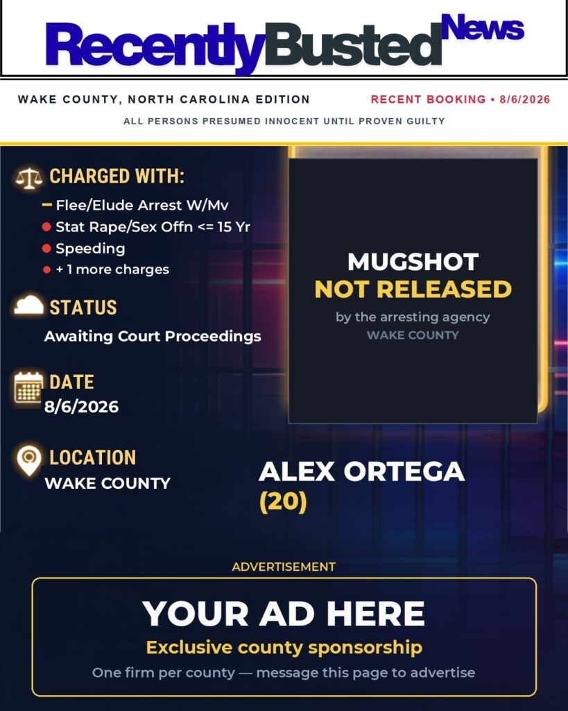 Arrest report — ALEX ORTEGA