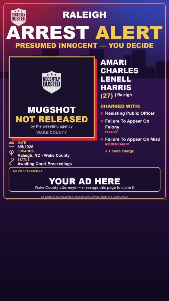 Arrest report — AMARI CHARLES LENELL HARRIS
