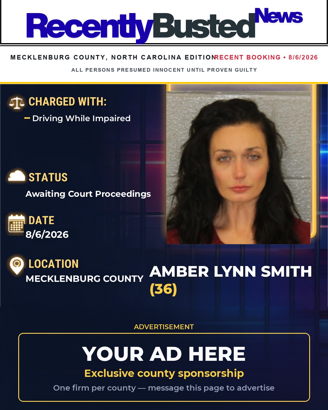 Arrest report - AMBER LYNN SMITH
