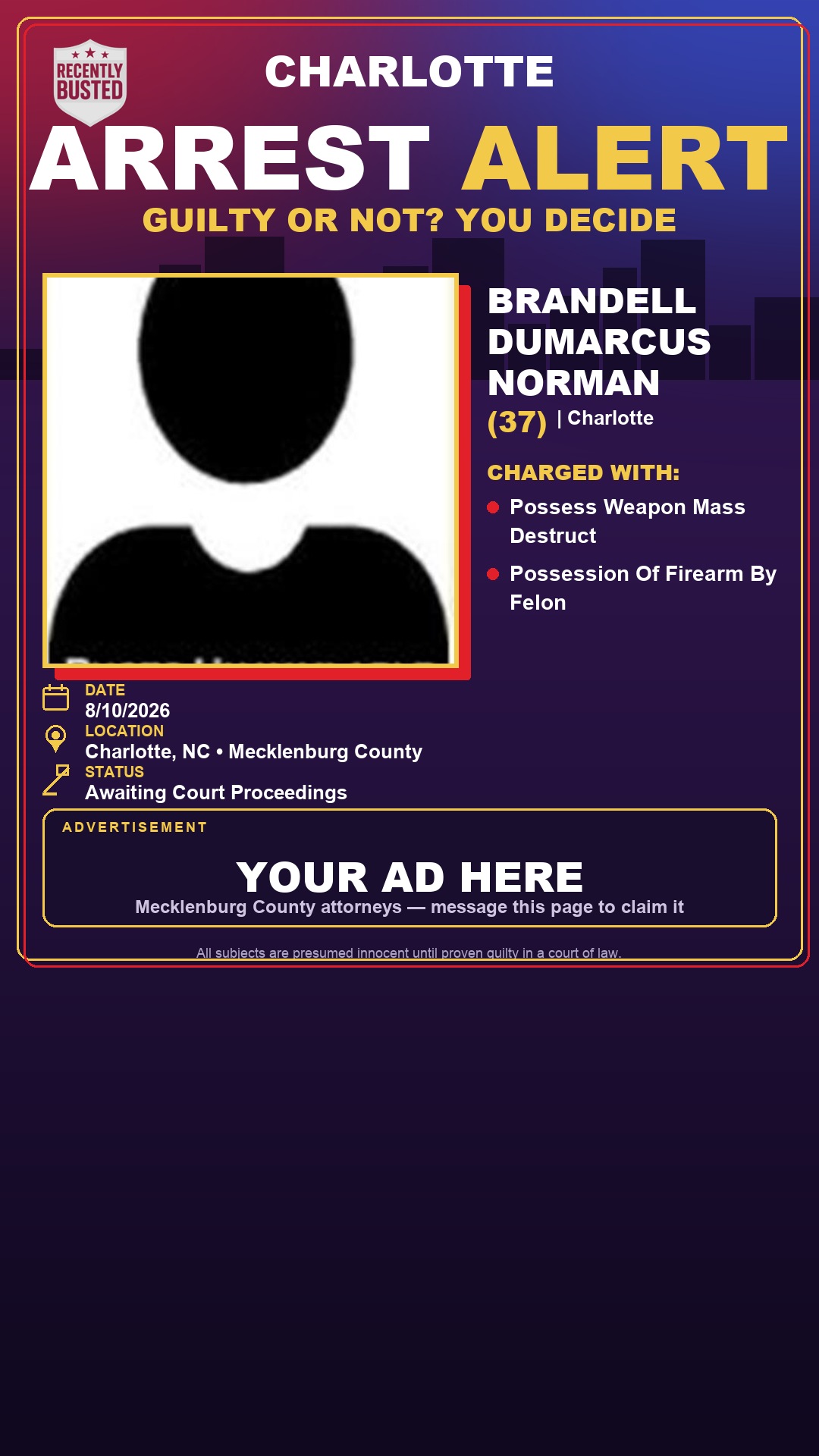 Arrest report - BRANDELL DUMARCUS NORMAN