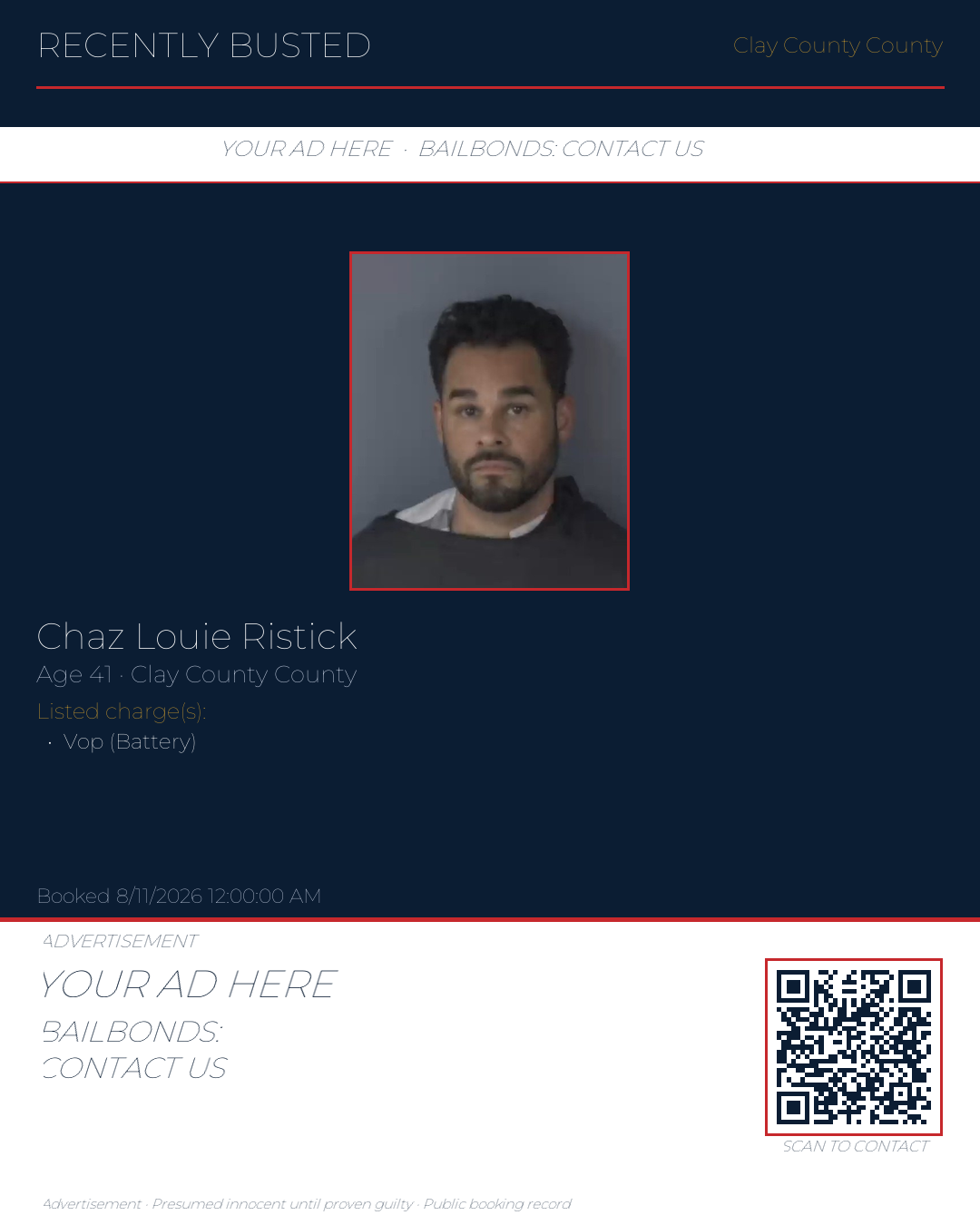 Arrest report - CHAZ LOUIE RISTICK