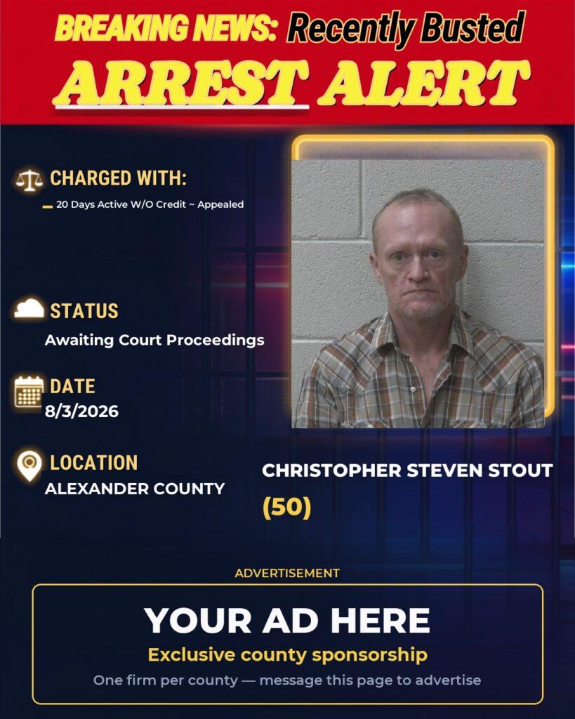 Arrest report — CHRISTOPHER STEVEN STOUT