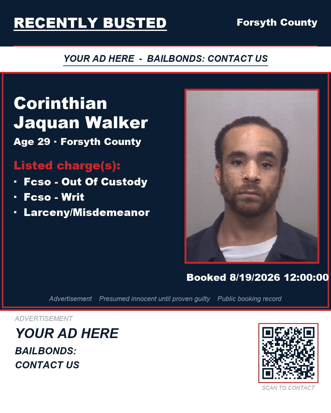 Arrest report - CORINTHIAN JAQUAN WALKER