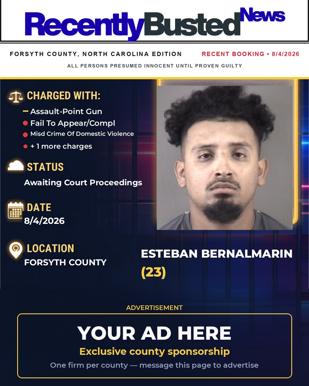 Arrest report - ESTEBAN BERNALMARIN