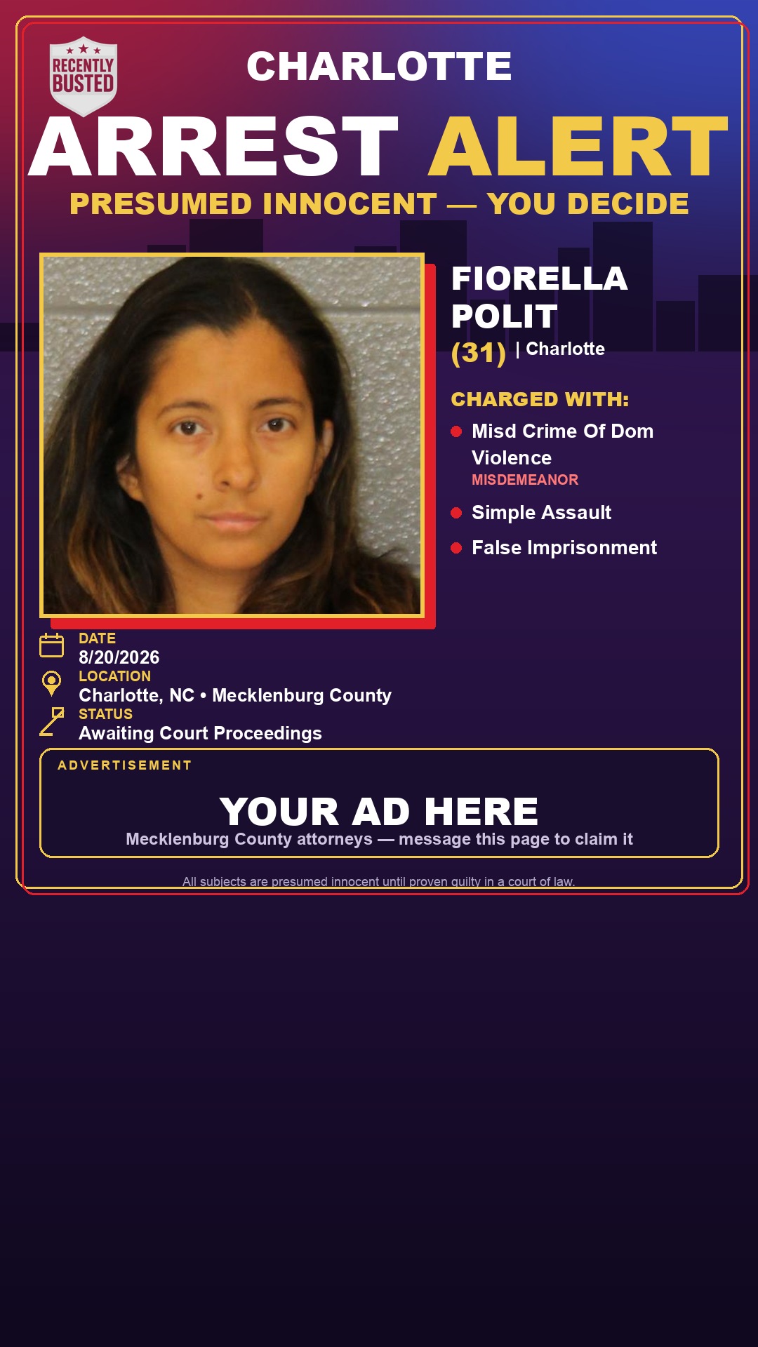 Arrest report - FIORELLA POLIT