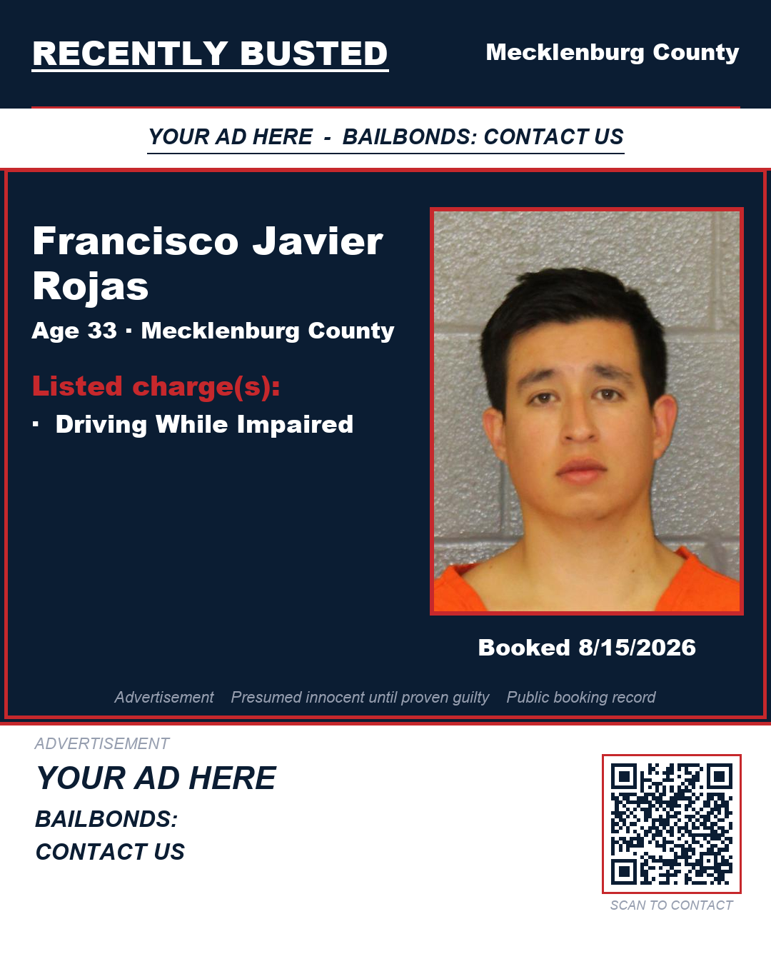 Arrest report - FRANCISCO JAVIER ROJAS