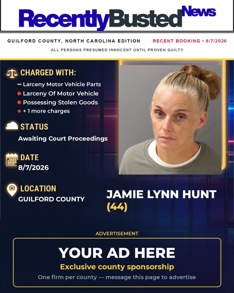 Arrest report — JAMIE LYNN HUNT