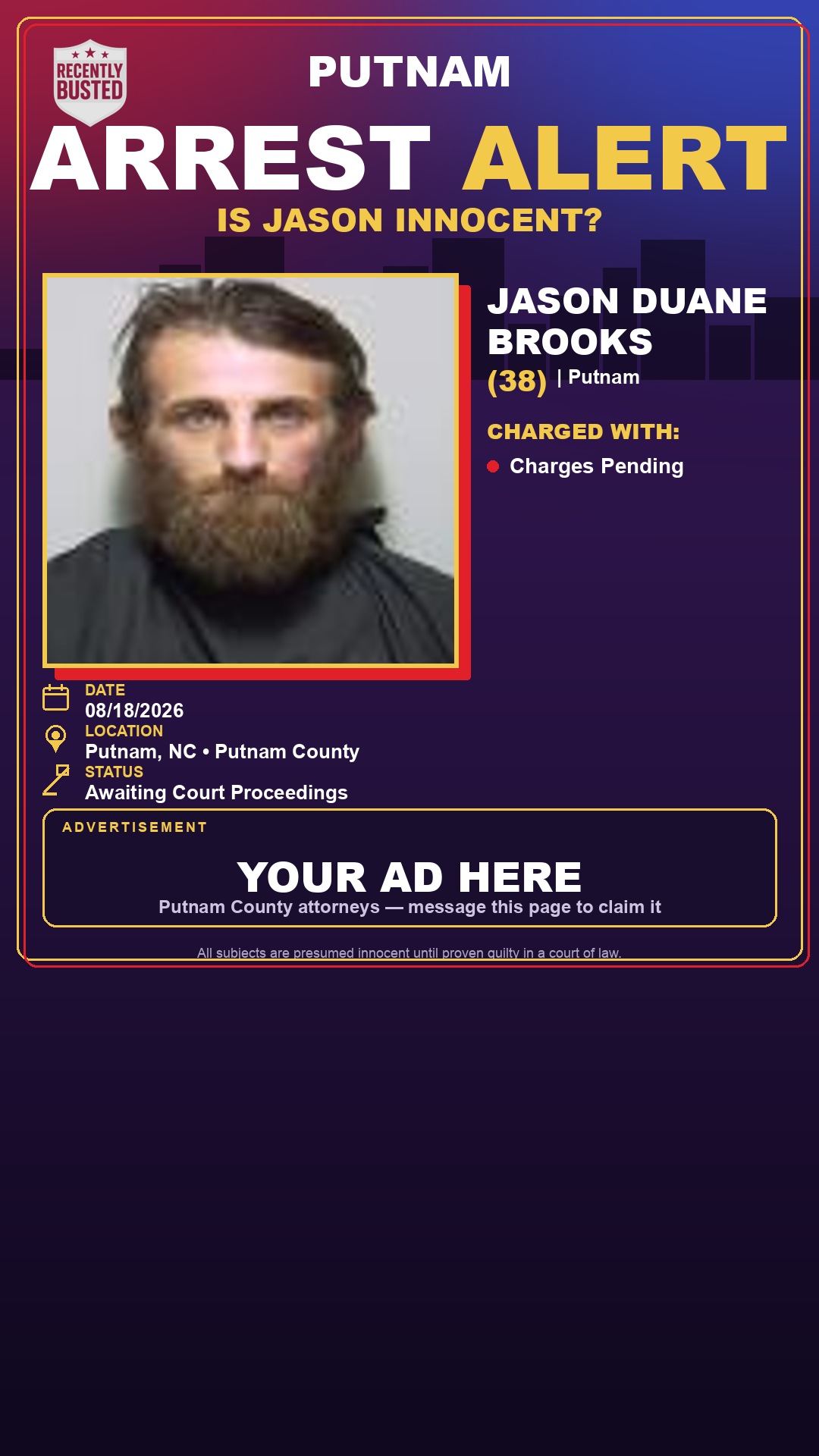 Arrest report - Jason Duane Brooks