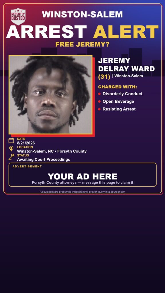 Arrest report — JEREMY DELRAY WARD