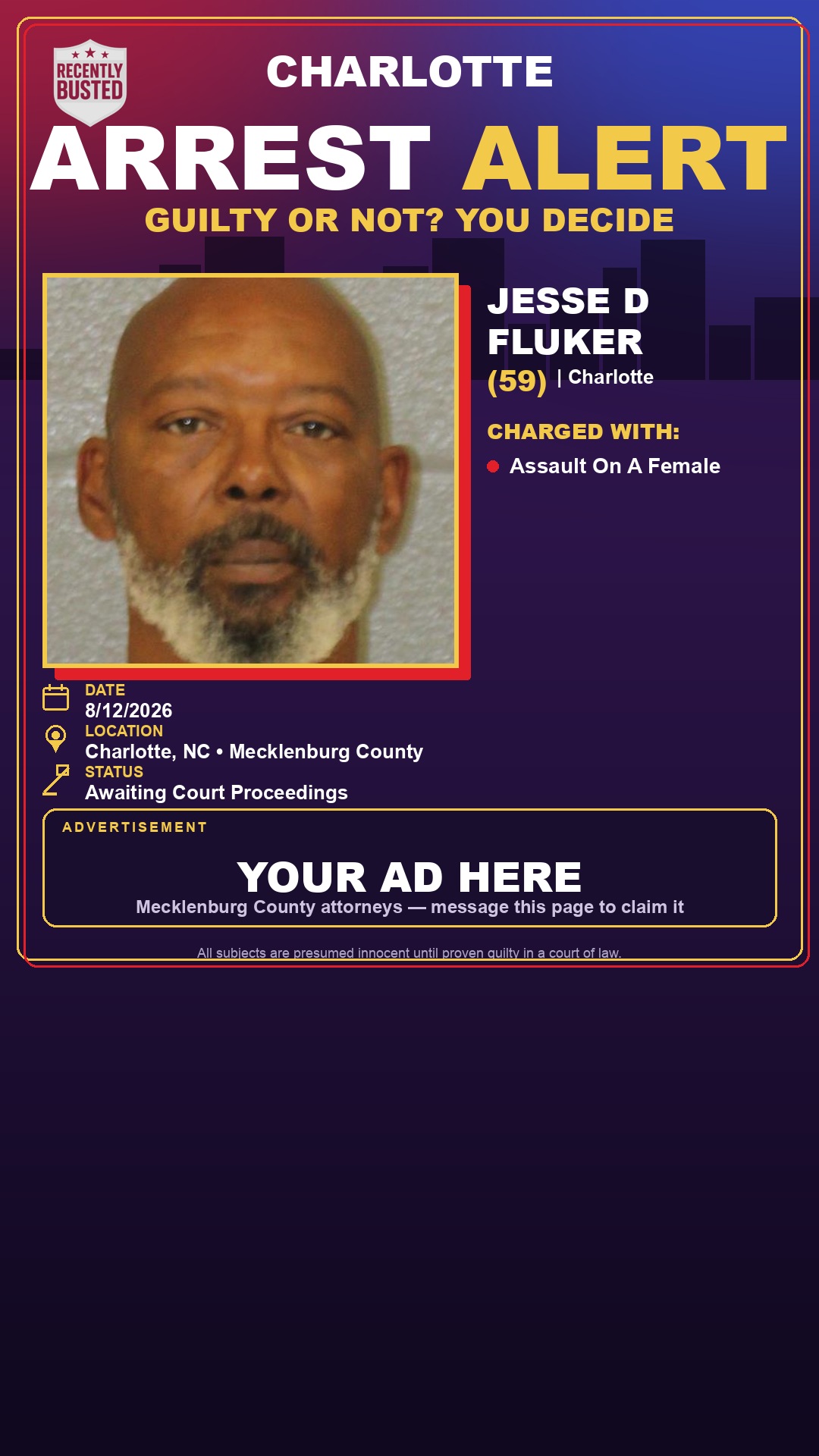 Arrest report - JESSE D FLUKER