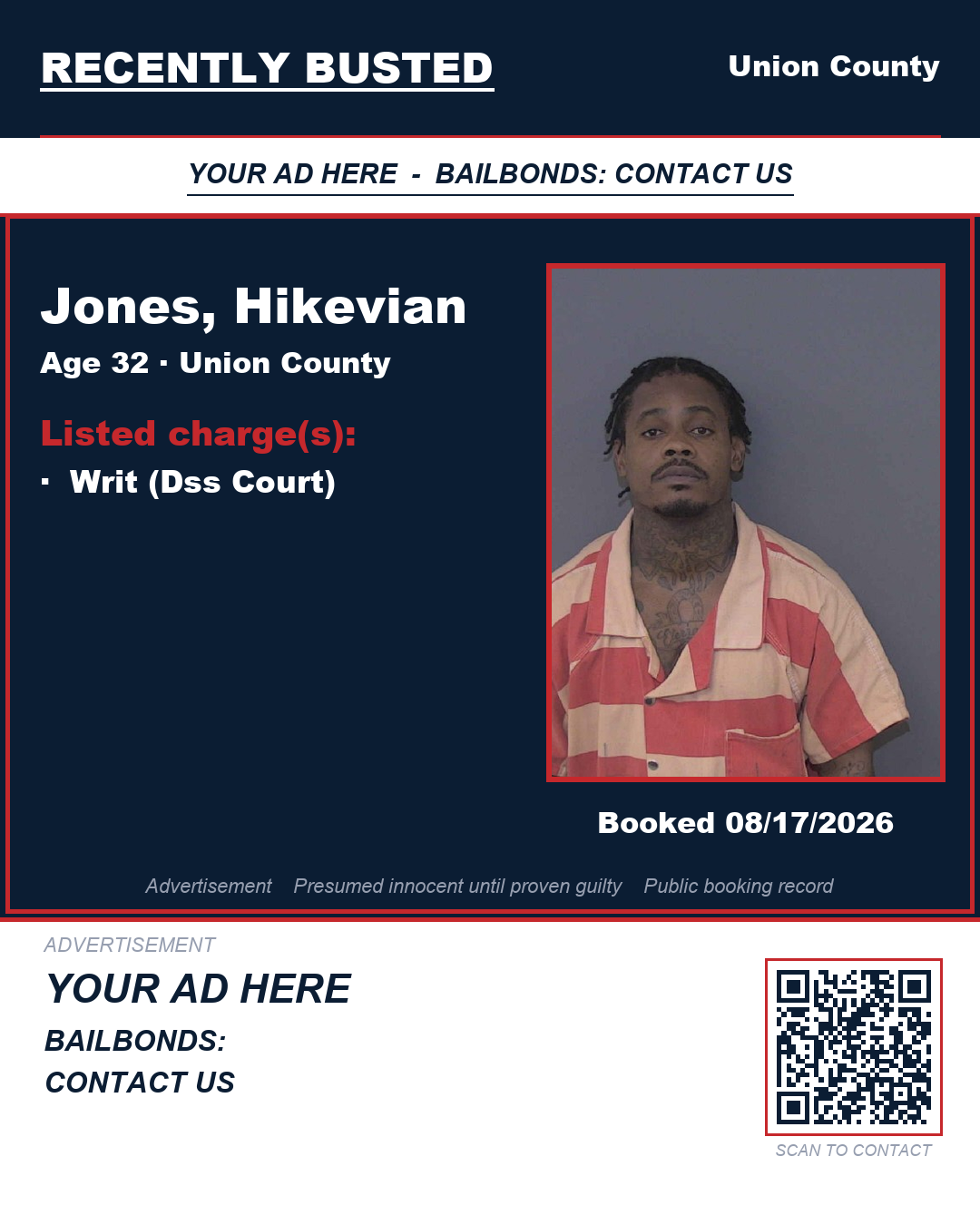Arrest report - JONES, HIKEVIAN