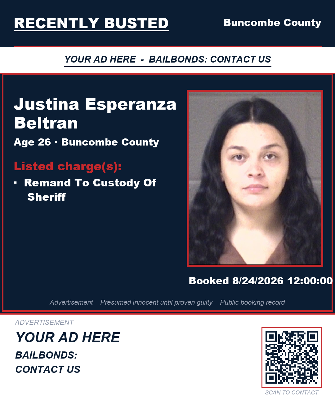 Arrest report - JUSTINA ESPERANZA BELTRAN