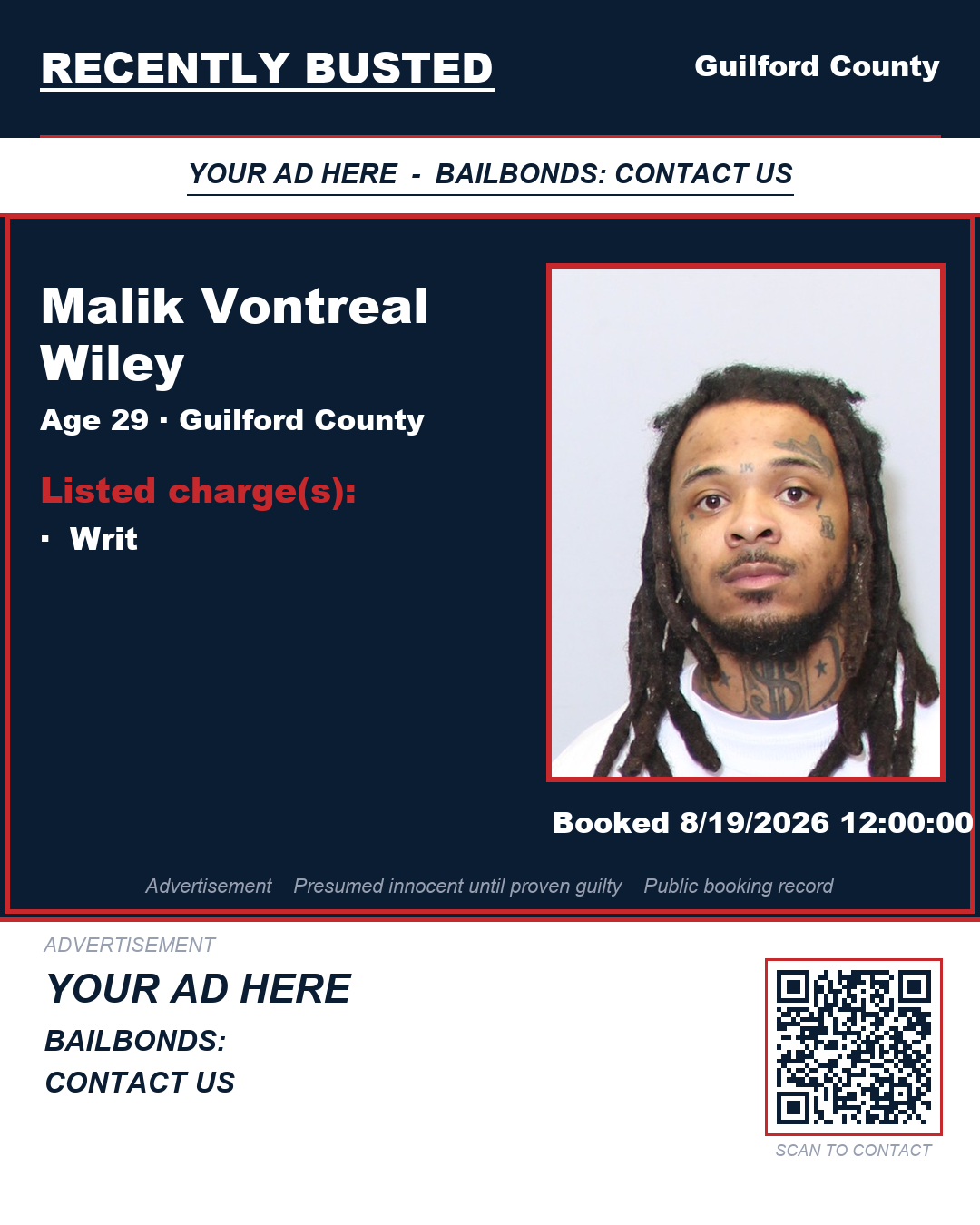 Arrest report - MALIK VONTREAL WILEY
