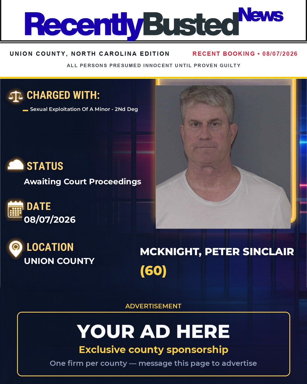 Arrest report - MCKNIGHT, PETER SINCLAIR