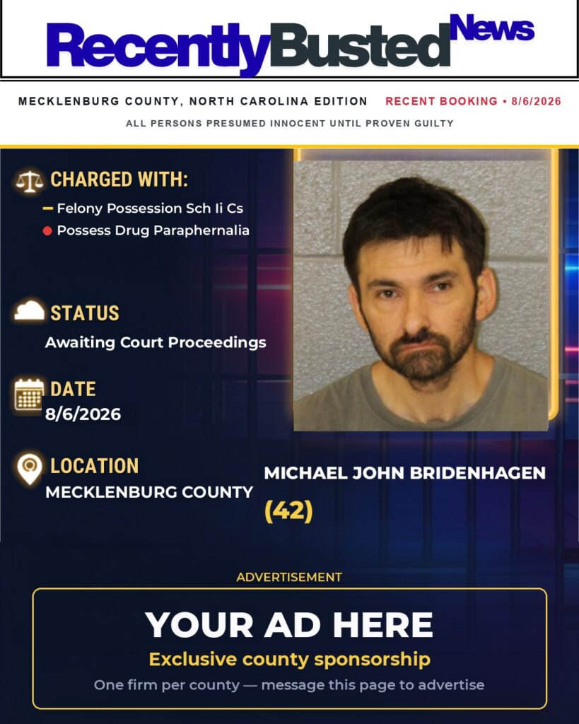 Arrest report — MICHAEL JOHN BRIDENHAGEN