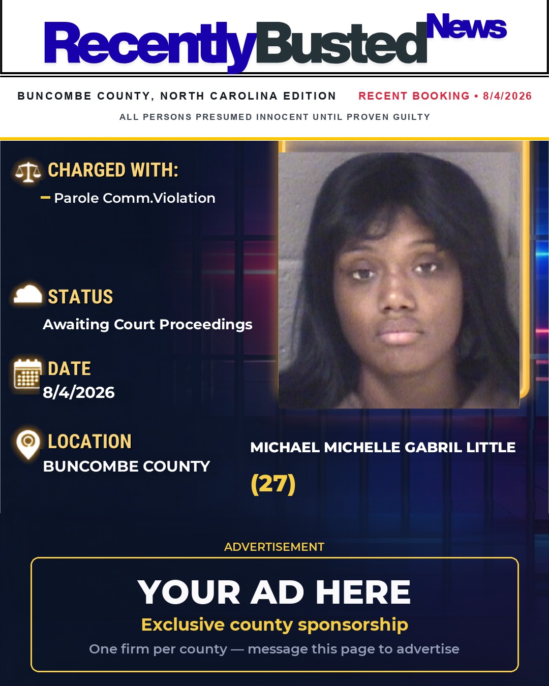 Arrest report - MICHAEL MICHELLE GABRIL LITTLE