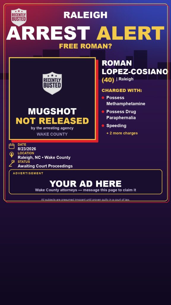 Arrest report — ROMAN LOPEZ-COSIANO