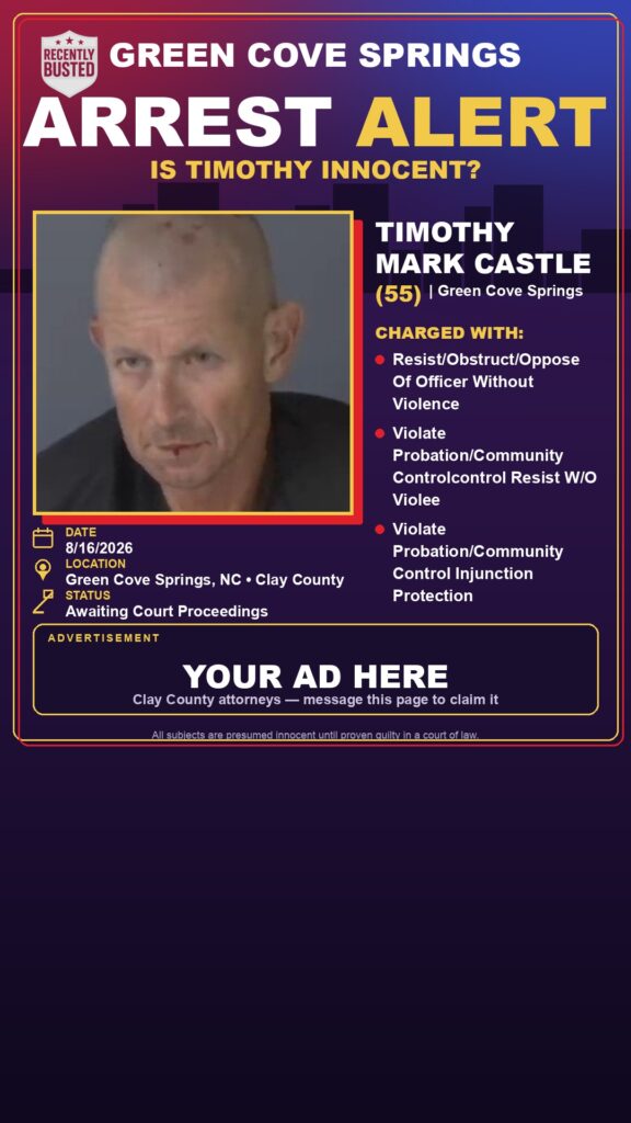 Arrest report — TIMOTHY MARK CASTLE