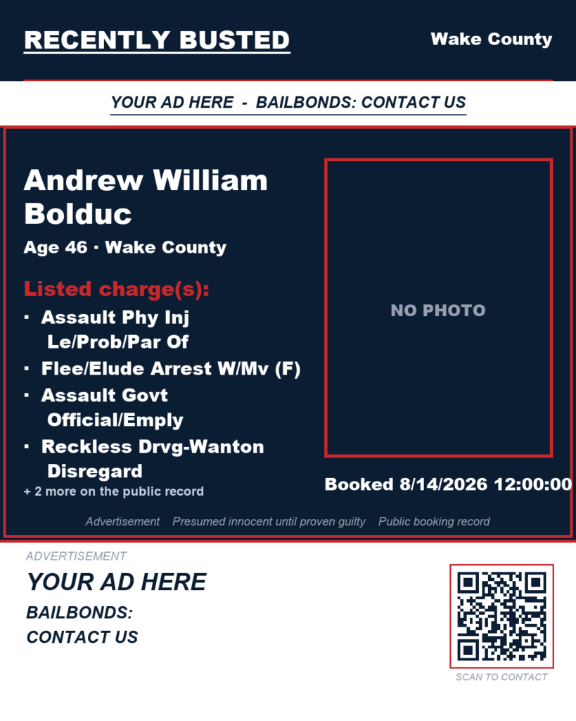 Arrest report — ANDREW WILLIAM BOLDUC