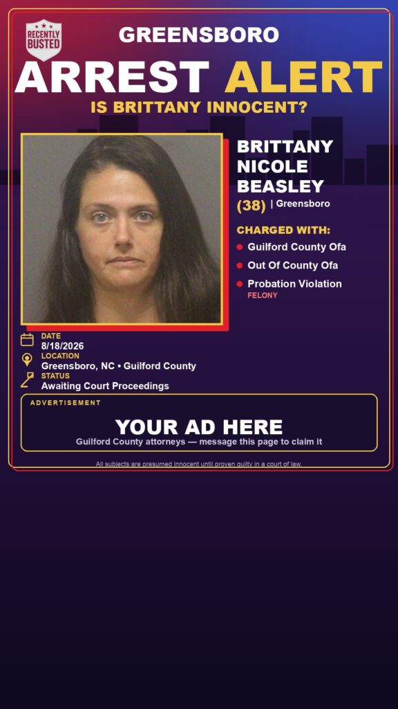 Arrest report — BRITTANY NICOLE BEASLEY