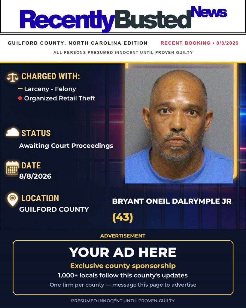 Arrest report — BRYANT ONEIL DALRYMPLE JR