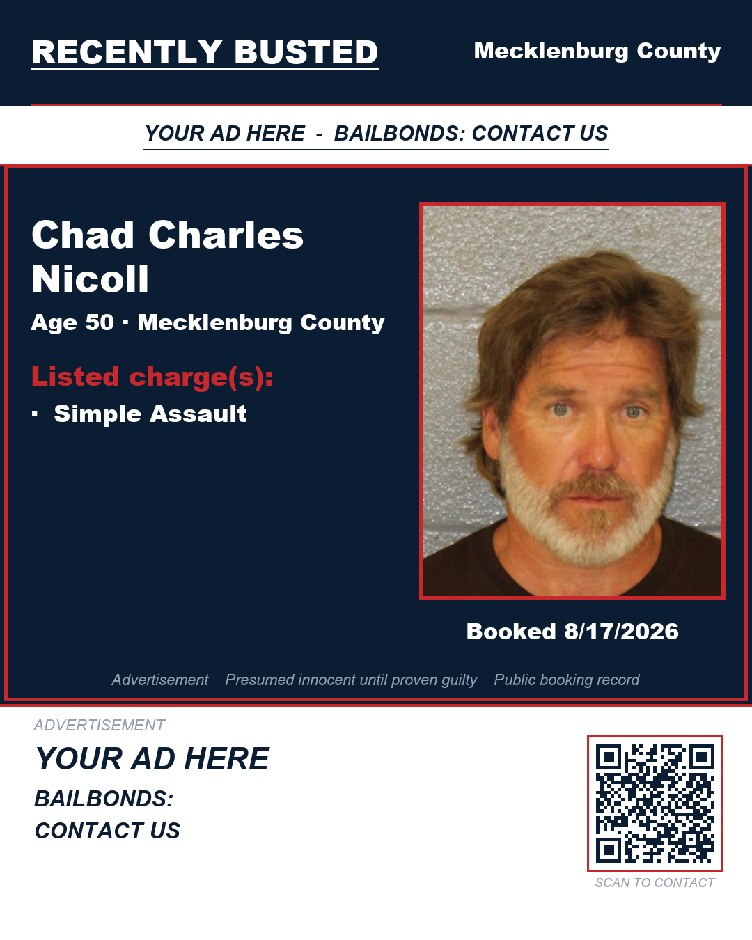 Arrest report - CHAD CHARLES NICOLL