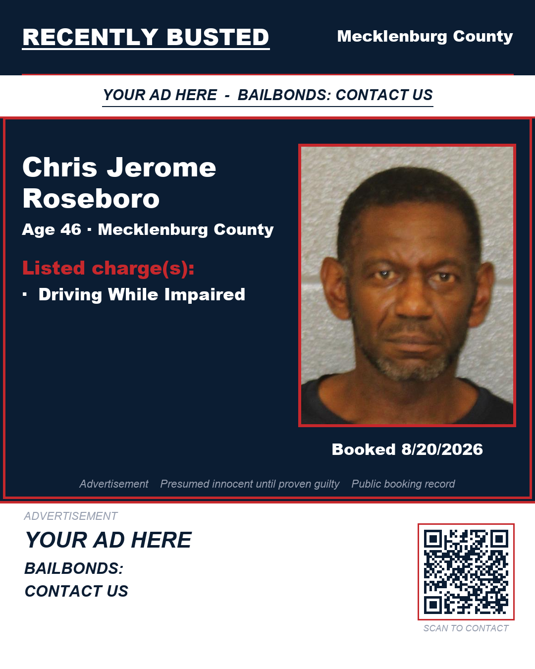 Arrest report - CHRIS JEROME ROSEBORO