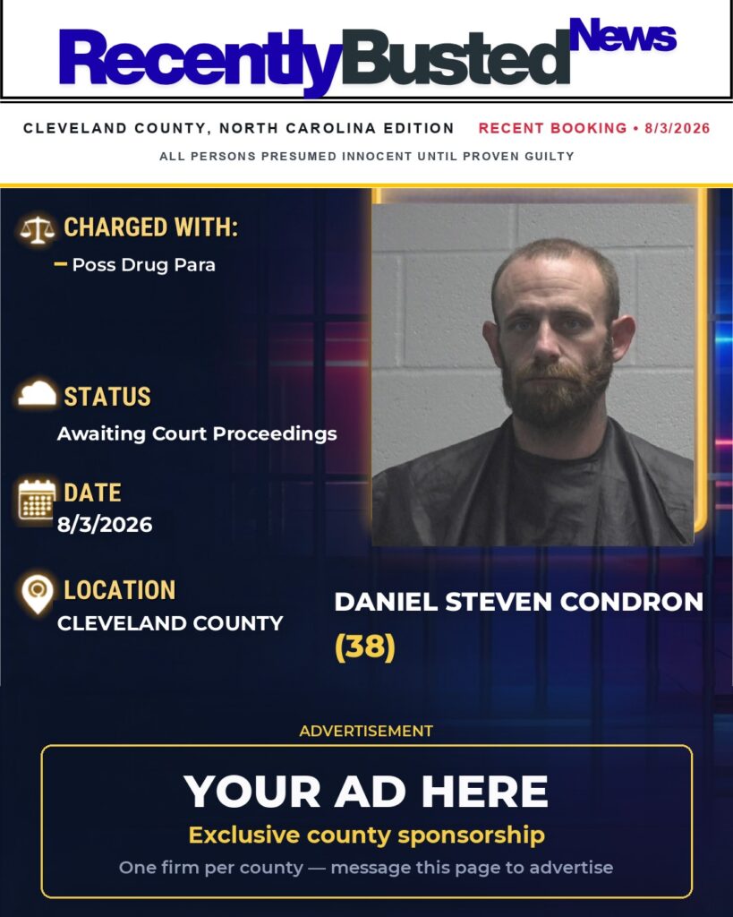 Arrest report — DANIEL STEVEN CONDRON