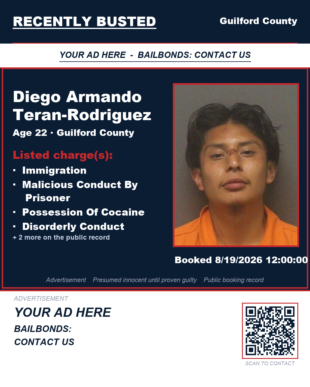 Arrest report - DIEGO ARMANDO TERAN-RODRIGUEZ