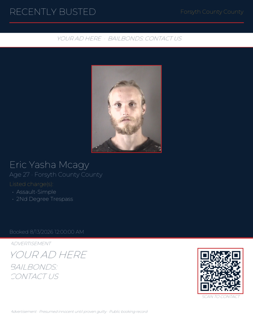 Arrest report — ERIC YASHA MCAGY