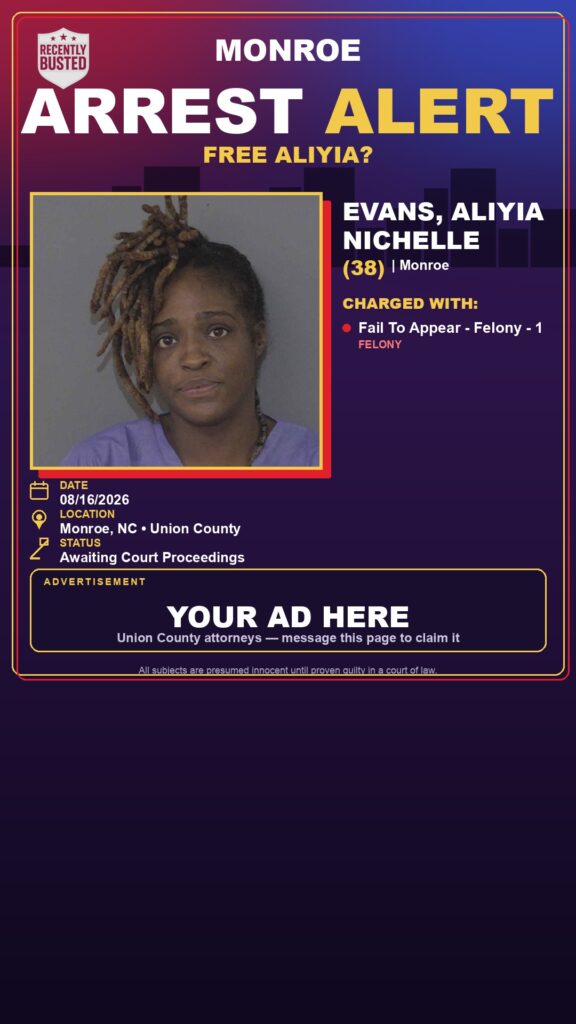 Arrest report - EVANS, ALIYIA NICHELLE