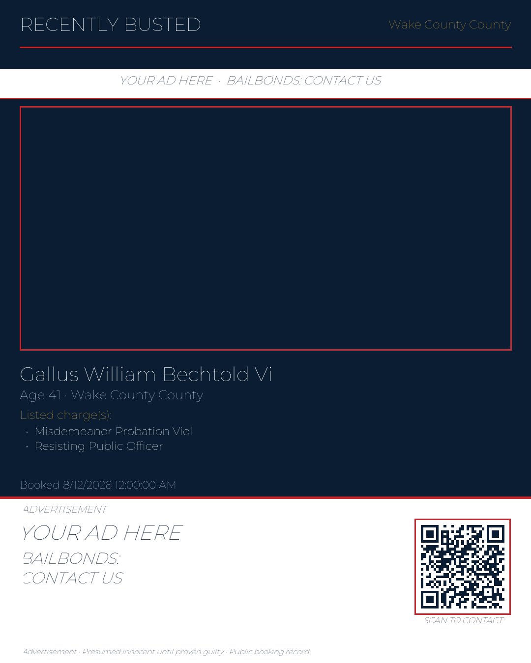 Arrest report - GALLUS WILLIAM BECHTOLD VI